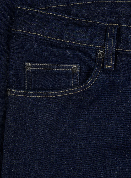 Dark Blue 14.5oz Heavy Denim Jeans - Hard Wash