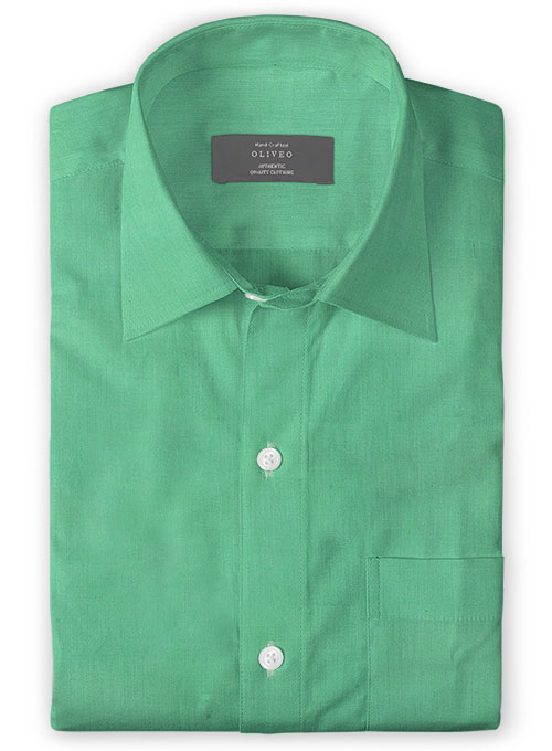 Giza Coral Green Cotton Shirt - Full Sleeves Giza Coral Green Cotton Shirt - Full Sleeves