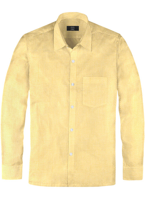 Giza Yellow Dobby Cotton Shirt - Full Sleeves