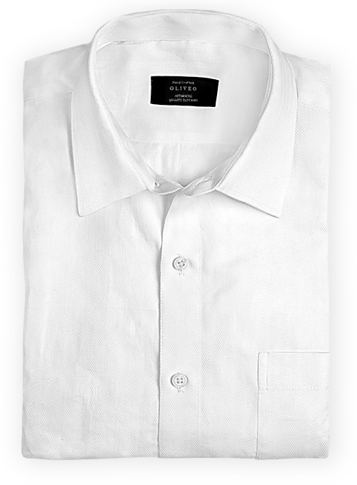 white herringbone shirt