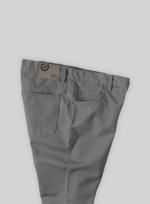 Kids Gray Feather Cotton Canvas Stretch Jeans