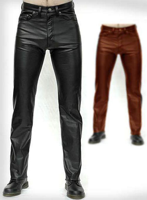 tall leather look jeans