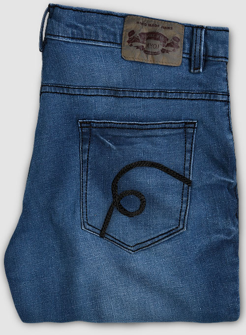 Marina Blue Stretch Stone Wash Whisker Jeans - Look #706