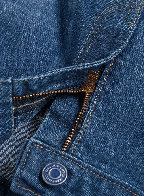 Marina Blue Stretch Stone Wash Whisker Jeans