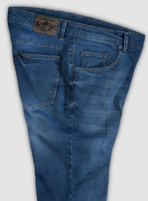 Marina Blue Stretch Stone Wash Whisker Jeans