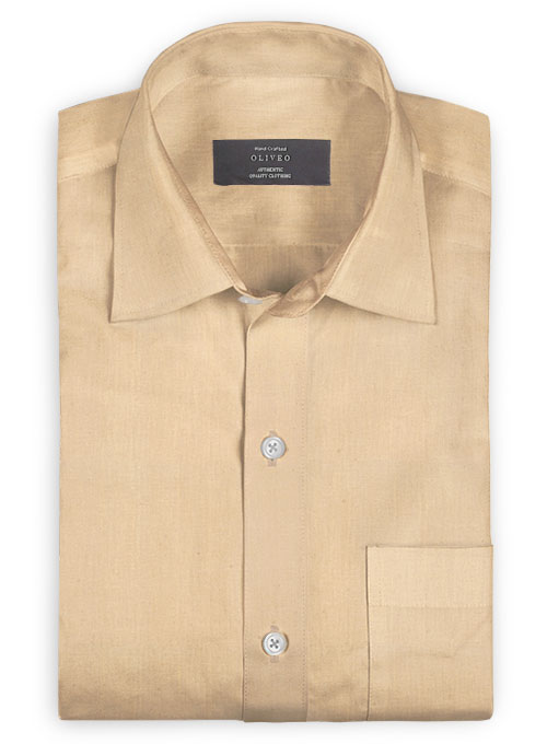 Pure Beige Linen Shirt - Full Sleeves Pure Beige Linen Shirt - Full Sleeves