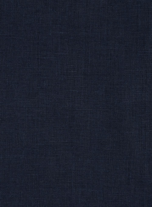 Pure Navy Linen Shirt - Full Sleeves