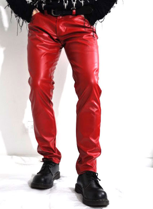 Red Leather Jeans : Made To Measure 