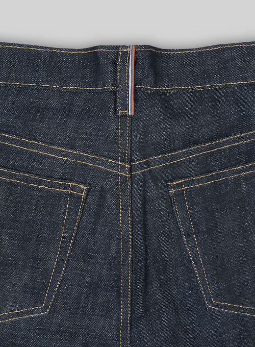 Selvedge Orange Blue Denim Jeans - Raw Unwashed
