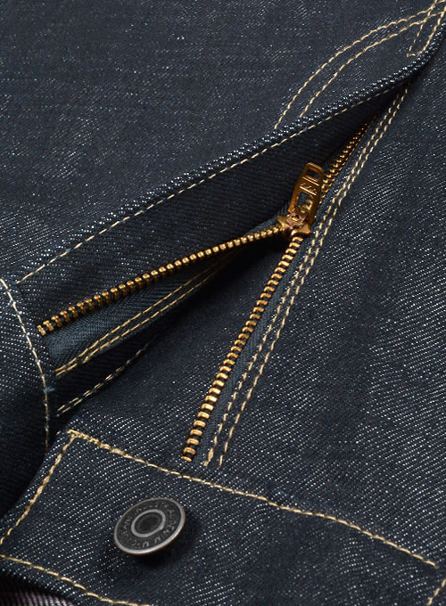 Selvedge Orange Blue Denim Jeans - Raw Unwashed