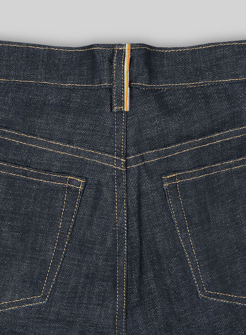 Selvedge Orange Denim Jeans - Raw Unwashed