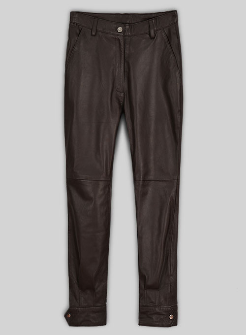 Soft Brown Selena Gomez Leather Pants #1