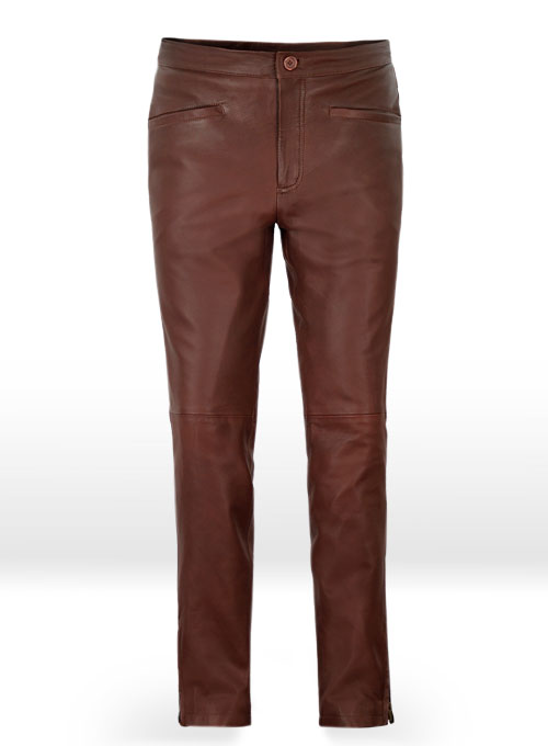 burgundy leather pants mens