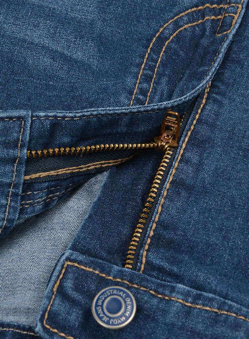 Titus Blue Stone Wash Whisker Stretch Jeans