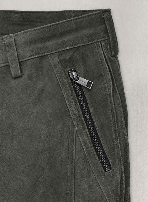 Vintage Italian Olive Leather Biker Jeans - Style #505