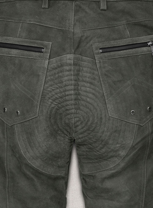 Vintage Italian Olive Leather Biker Jeans - Style #505