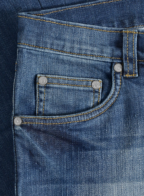 Wangle Blue Stone Wash Whisker Stretch Jeans : Made To Measure Custom ...