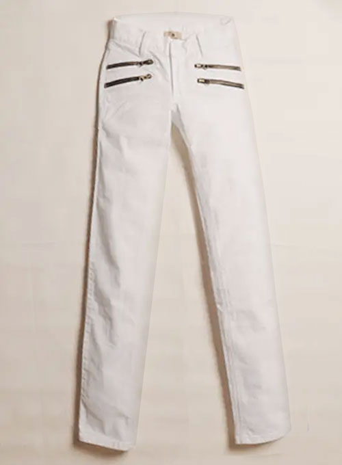 white stretch jeans