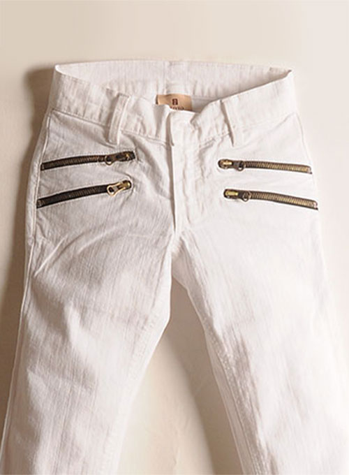 Twiggy Double Zipper White Stretch Jeans Twiggy Double Zipper White Stretch Jeans