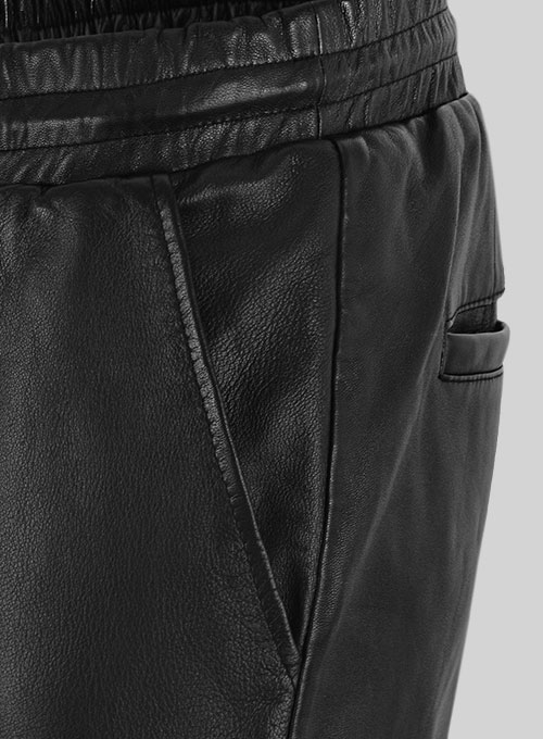 Angelina Jolie Leather Joggers