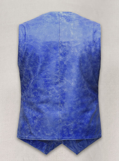 Artistic Blue Leather Suit