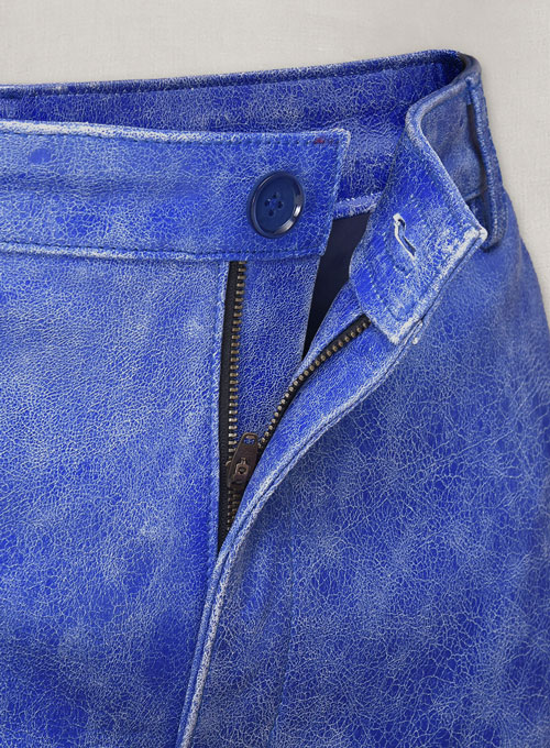 Artistic Blue Leather Suit