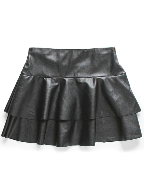 Baseball Flare Leather Skirt - # 482
