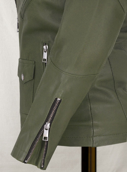 Basicallo Green Rihanna Leather Jacket #1