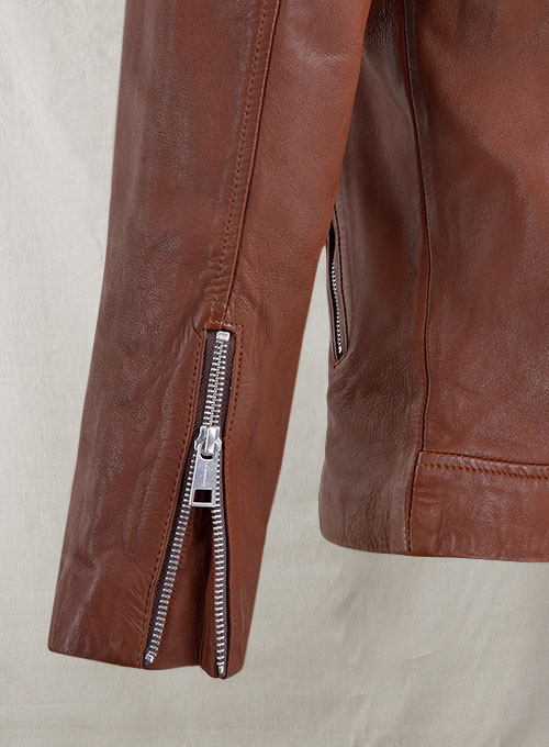 Beast Tan Biker Leather Jacket