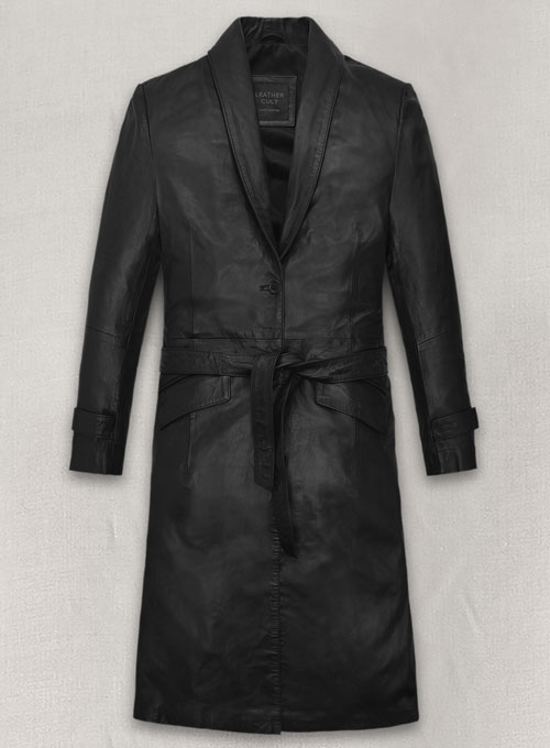 Beltaire Leather Long Coat