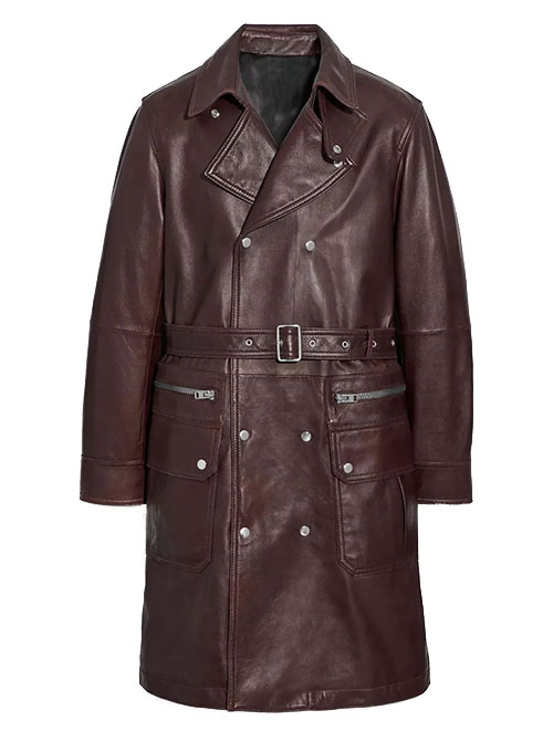 Belted Leather Trench Coat Belted Leather Trench Coat