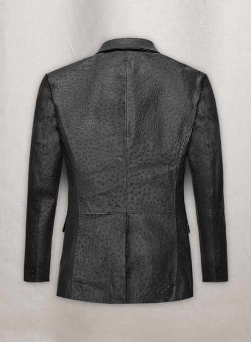 Black Ostrich Leather Blazer