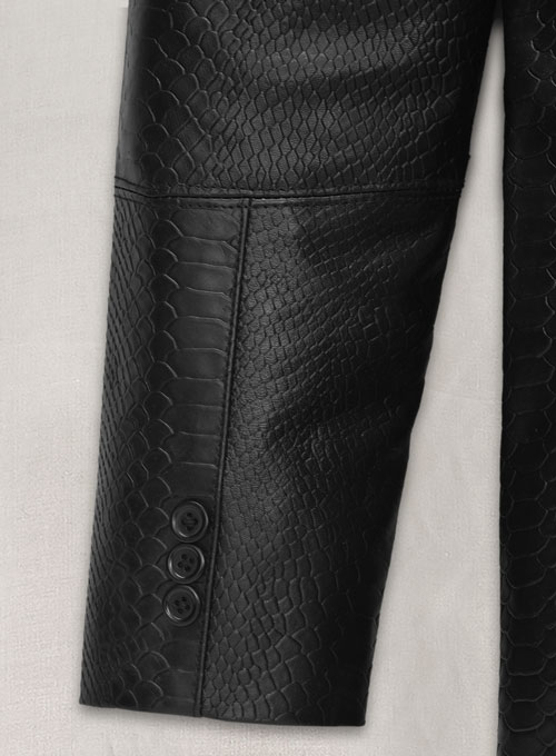 Black Python Catwalk Leather Blazer # 2