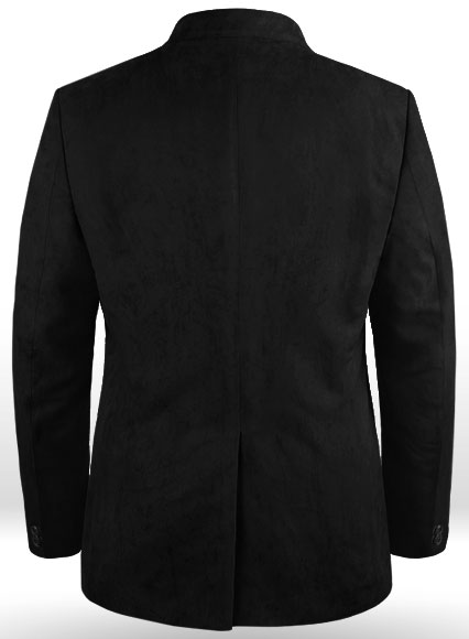 Black Suede Vegan Leather Blazer