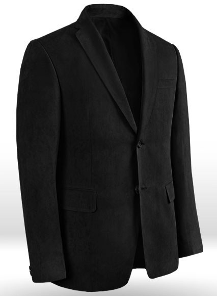 Black Suede Vegan Leather Blazer