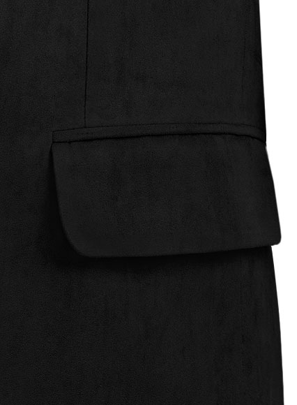 Black Suede Vegan Leather Blazer