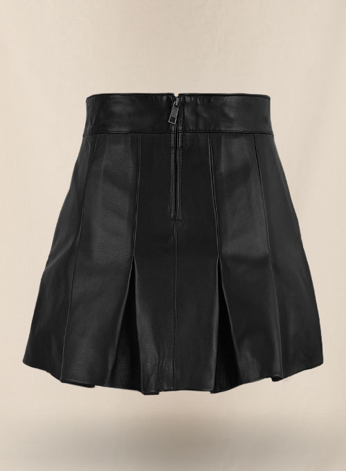 Black Nina Dobrev Leather Skirt
