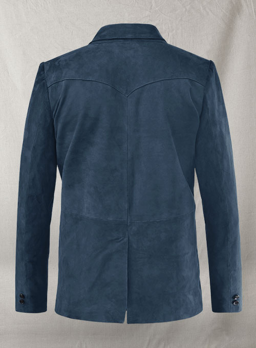 Blue Suede Western Leather Blazer