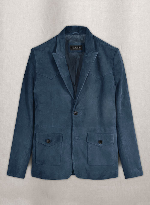 Blue Suede Western Leather Blazer