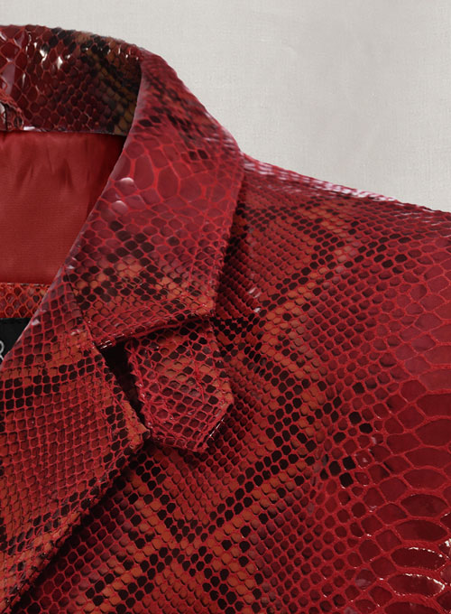 Bold Red Python Floyd Mayweather Leather Blazer