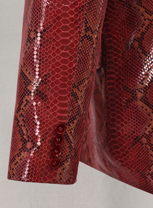 Bold Red Python Western Leather Blazer