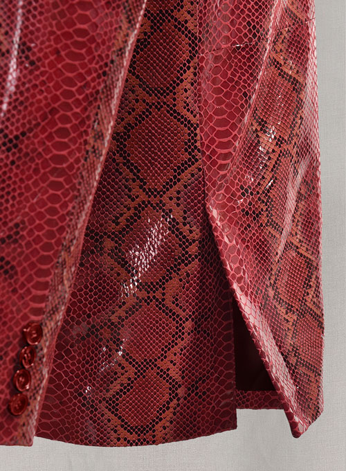 Bold Red Python Western Leather Blazer