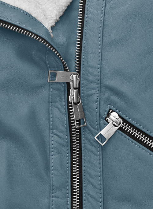 Bon Blue Rita Ora Leather Jacket #2