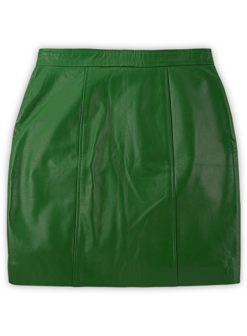Brazil Green Button-Up Leather Skirt - # 121