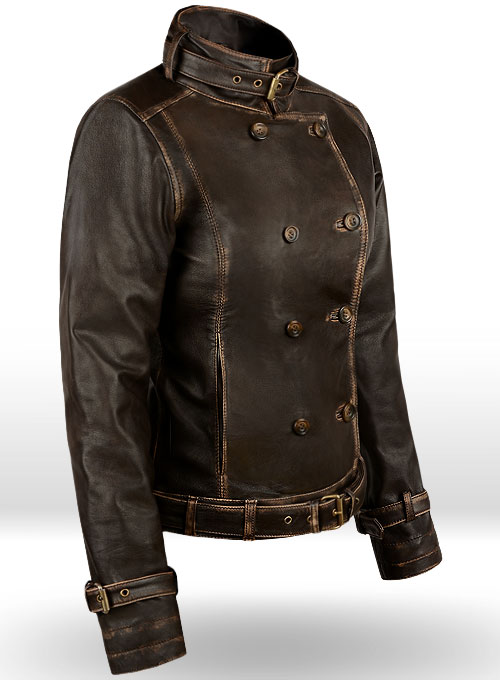 Rubbed Brown Captain America Scarlett Johansson Leather Jacket