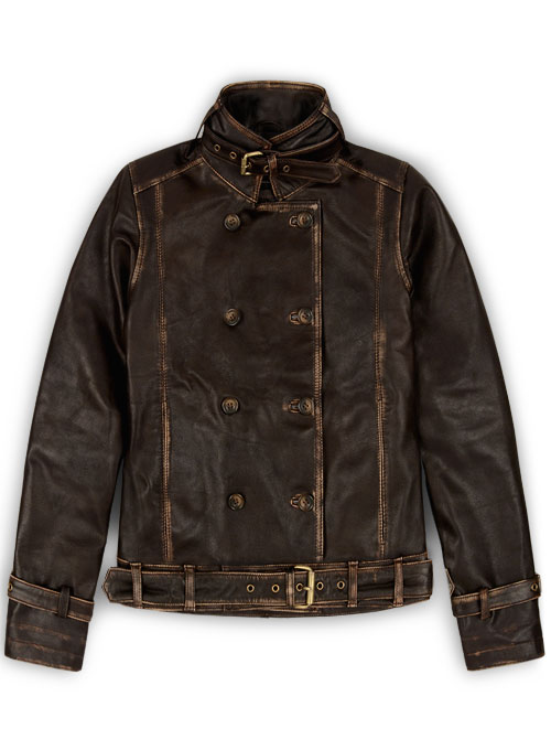 Rubbed Brown Captain America Scarlett Johansson Leather Jacket
