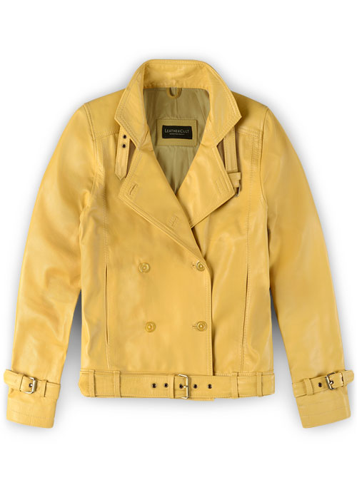 Yellow Captain America Scarlett Johansson Leather Jacket