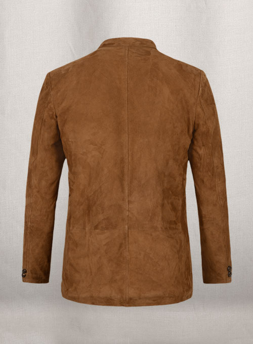 Soft Caramel Brown Suede Leather Blazer - #712