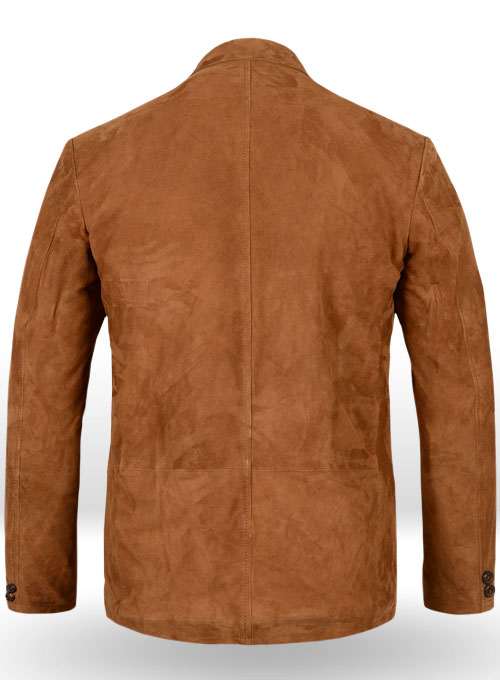 Soft Caramel Brown Suede Leather Blazer 712 Made To Measure Custom
