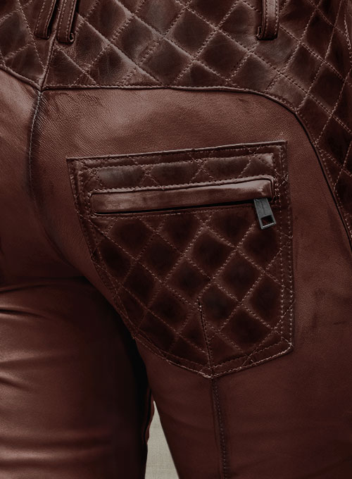 Carrier Burnt Maroon Leather Pants